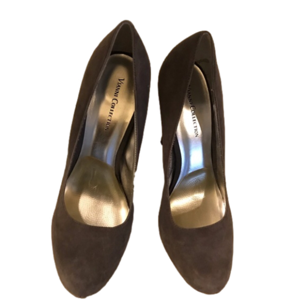 IC COLLECTION Brown Suede Heels - Classic Women's Pumps